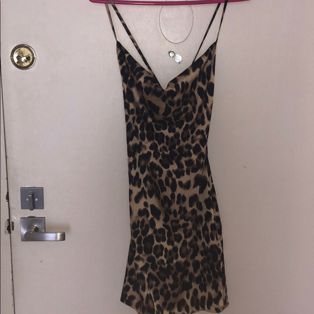 Animal print slip dress